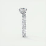 2.03 CT Asscher Cut Solitaire Pave Moissanite Engagement Ring 7