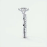 2.08 CT Princess Solitaire Half Bezel Moissanite Engagement Ring 5