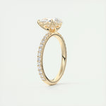 1.93 CT Pear Solitaire Pave Moissanite Engagement Ring 10