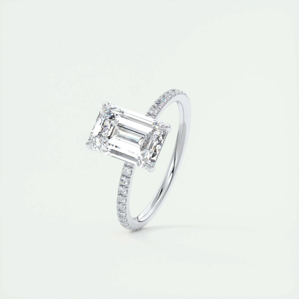 
                  
                    1.91 CT Emerald Cut Solitaire Pave Moissanite Engagement Ring 4
                  
                