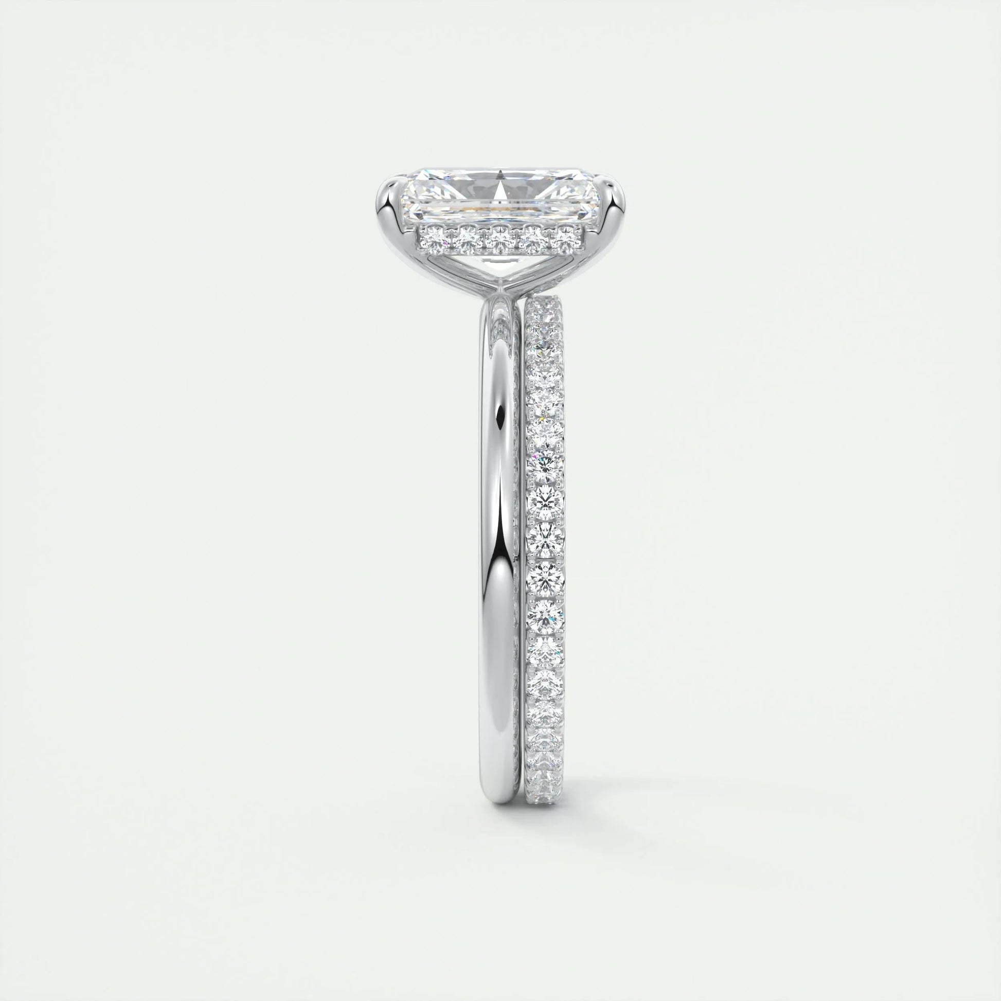 2.10 CT Radiant Hidden Halo Moissanite Engagement Ring 5