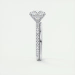 2.08 CT Princess Cut Pave Moissanite Engagement Ring 5