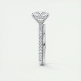 2.08 CT Princess Cut Pave Moissanite Engagement Ring 5