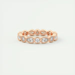 1.28 Pear and Round Bezel  Moissanite Bridal Wedding Band 11