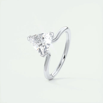 1.44 CT Trillion Cut Solitaire Moissanite Engagement Ring 4