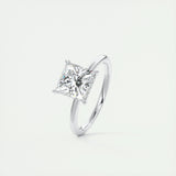 2.08 CT Princess Solitaire Hidden Halo Moissanite Engagement Ring 4