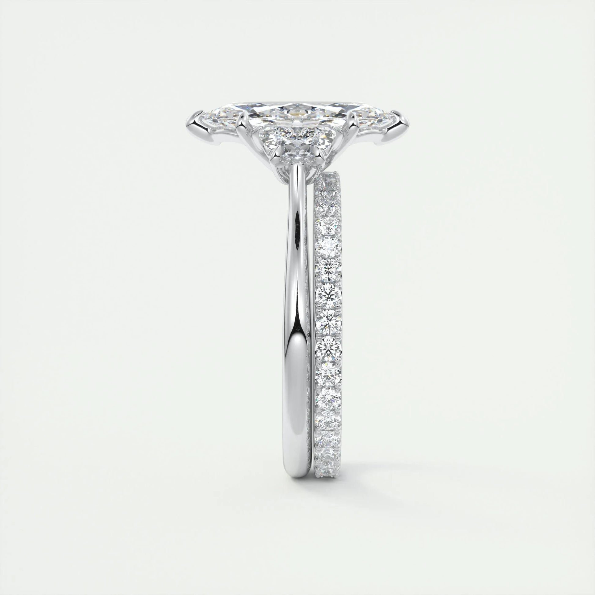 1.98 CT Marquise Cut Three Stone Moissanite Engagement Ring 5