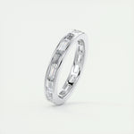 1.87 Emerald Cut Channel Moissanite Bridal Wedding Band 4