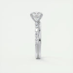 2.15 CT Cushion Cut Pave Moissanite Engagement Ring 5