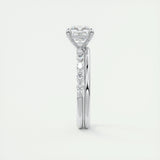 2.15 CT Cushion Cut Pave Moissanite Engagement Ring 5