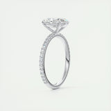 1.91 CT Oval Cut Pave Moissanite Engagement Ring 8