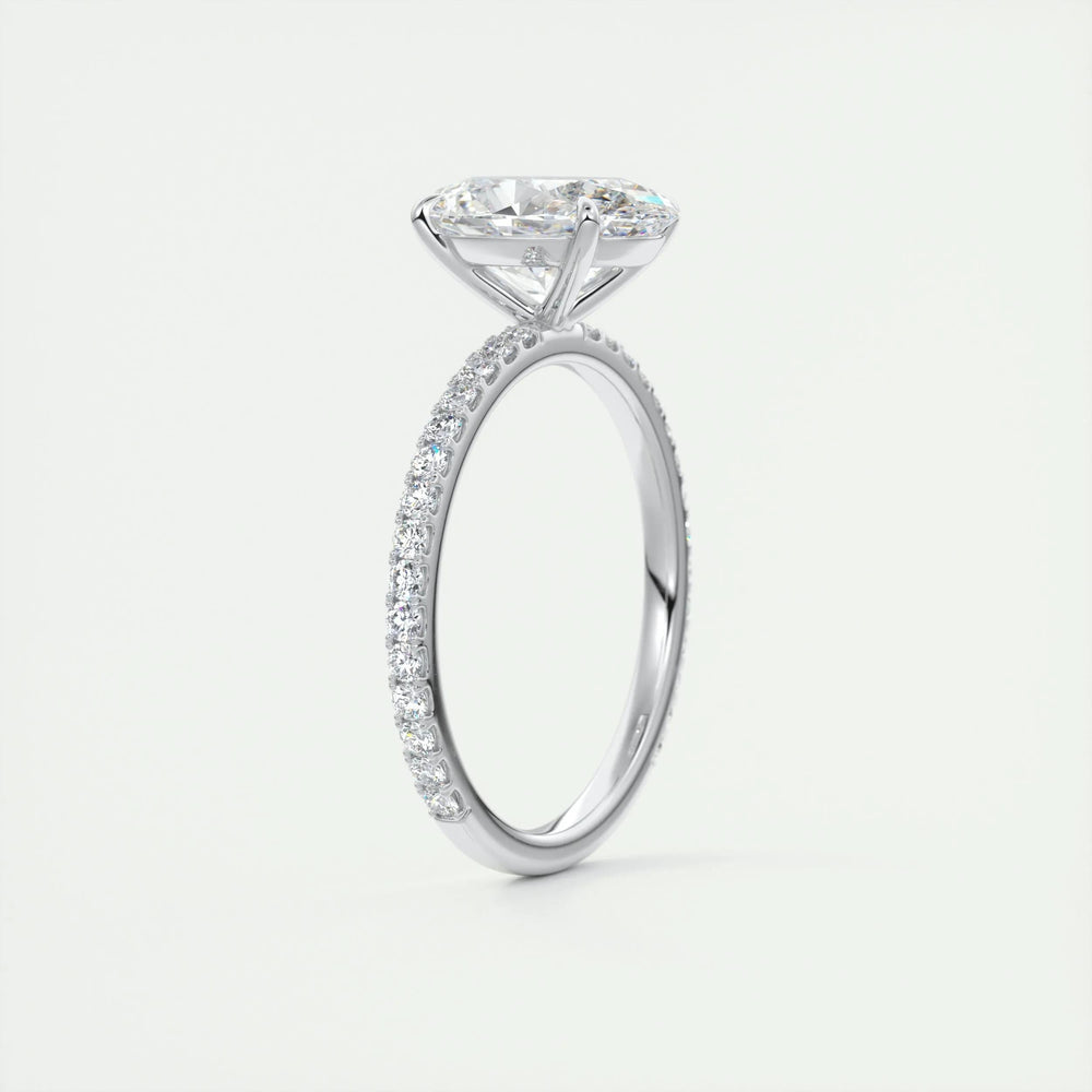 
                  
                    1.91 CT Oval Cut Solitaire Pave Moissanite Engagement Ring 8
                  
                