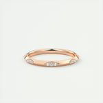 0.09 Round Cut Flush Moissanite Bridal Wedding Band 3