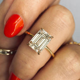 1.91 CT Emerald Cut Solitaire Moissanite Engagement Ring 24