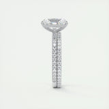 2.10 CT Radiant Cut Pave Style Moissanite Engagement Ring 6