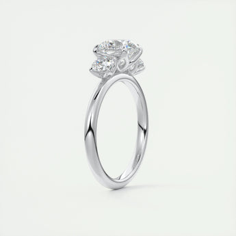 2.0 CT Round Cut Three Stone Moissanite Engagement Ring 5