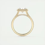 2.0 CT Round Halo Split Shank Moissanite Engagement Ring 12