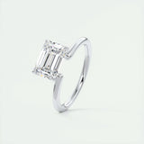 1.91 CT Emerald Cut Solitaire Moissanite Engagement Ring 4