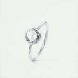 1.19 CT Round Rose Cut  Solitaire Moissanite Engagement Ring 4