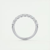 1.35 Oval Cut Shared Prongs Moissanite Bridal Wedding Band 3