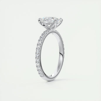 1.91 CT Oval Cut Solitaire Pave Moissanite Engagement Ring 6