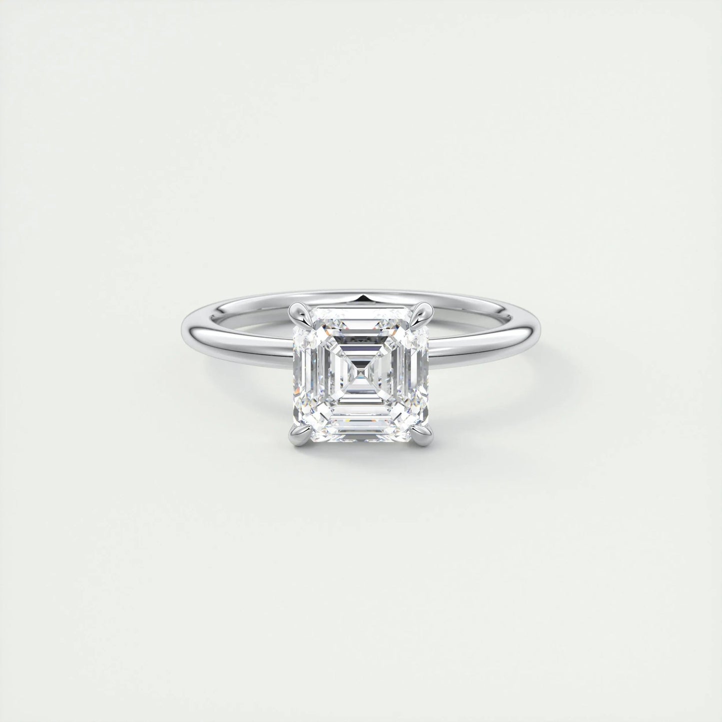 2.03 CT Asscher Cut Solitaire Moissanite Engagement Ring 1