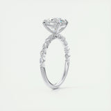 2.0 CT Round Pave Moissanite Engagement Ring 6