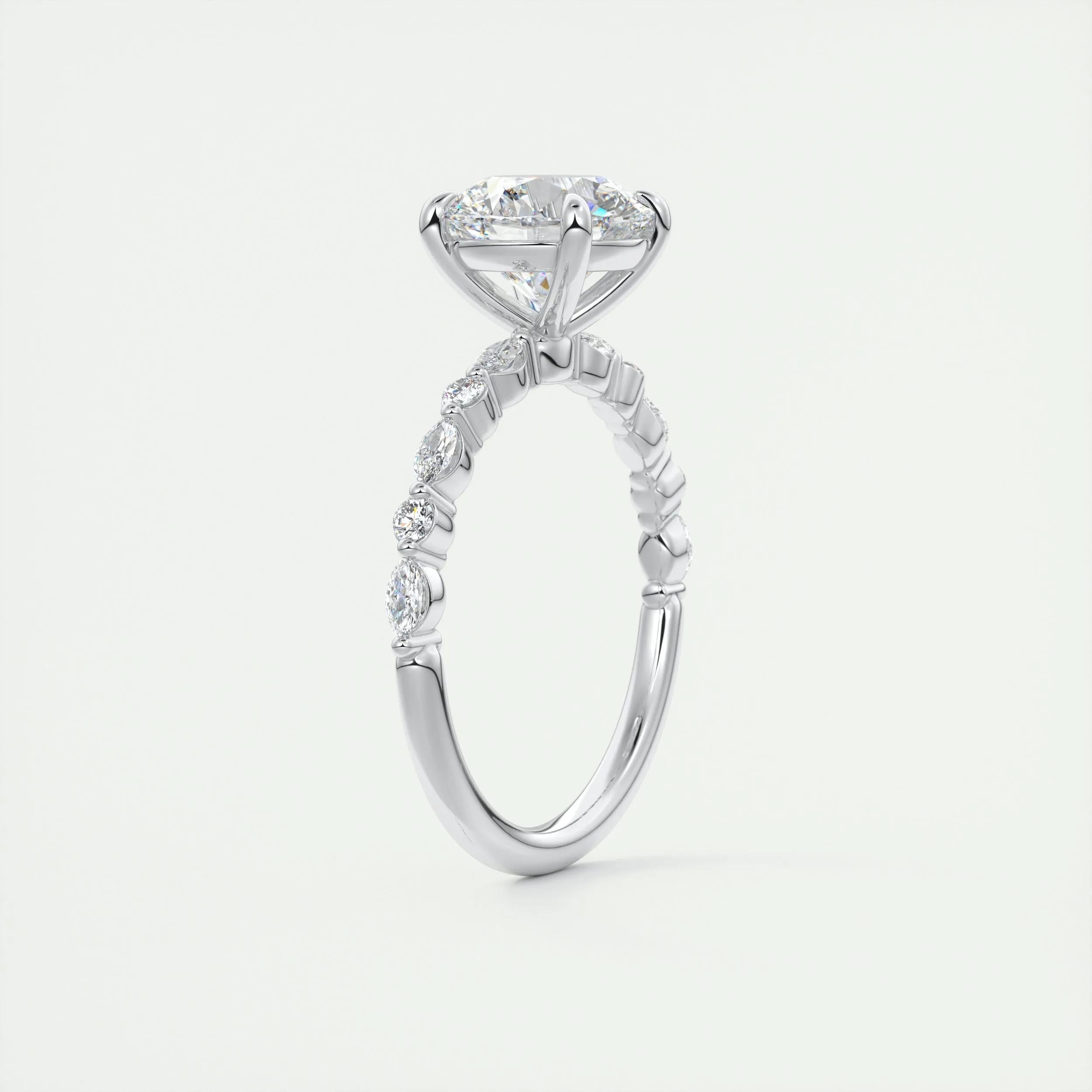 2.0 CT Round Pave Moissanite Engagement Ring 6