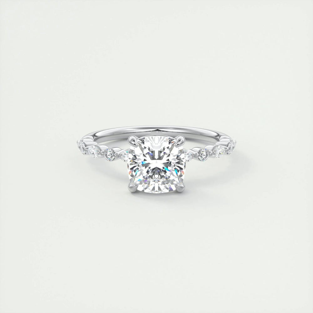 
                  
                    2.15 CT Cushion Cut Solitaire Pave Moissanite Engagement Ring
                  
                