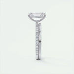 1.91 CT Emerald Cut Pave Moissanite Engagement Ring 5