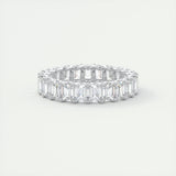 4.60 Emerald Cut Full Eternity Moissanite Bridal Wedding Band 1