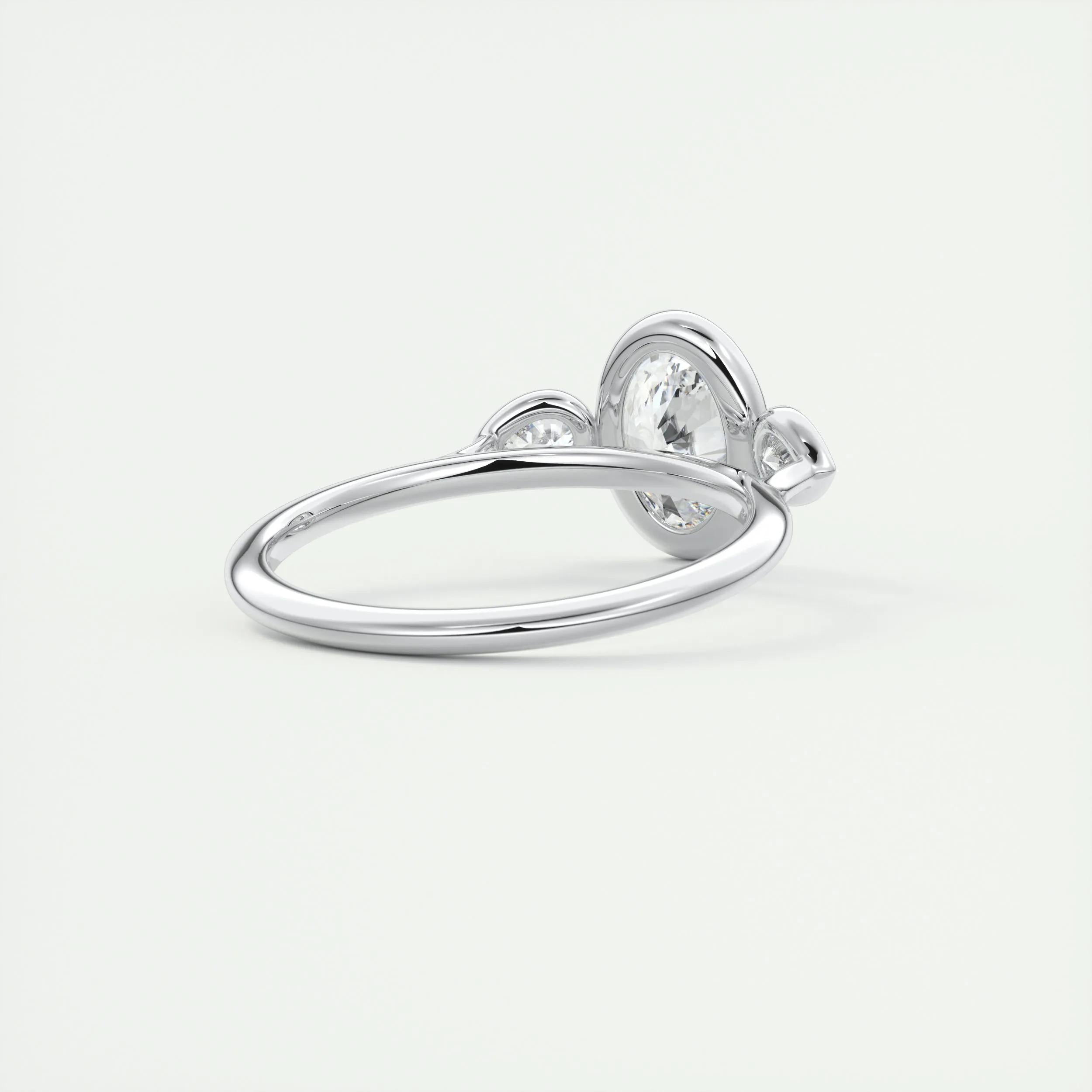 1.91 CT Oval Cut Bezel 3 Stone Moissanite Engagement Ring 4