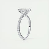 1.91 CT Emerald Solitaire Pave Moissanite Engagement Ring 5