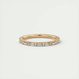 0.54 Baguette Bar Set Half Eternity Moissanite Bridal Wedding Band 12