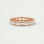 1.87 Emerald Cut Channel Moissanite Bridal Wedding Band 12
