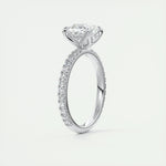 2.15 CT Cushion Cut Solitaire Pave Moissanite Engagement Ring 6