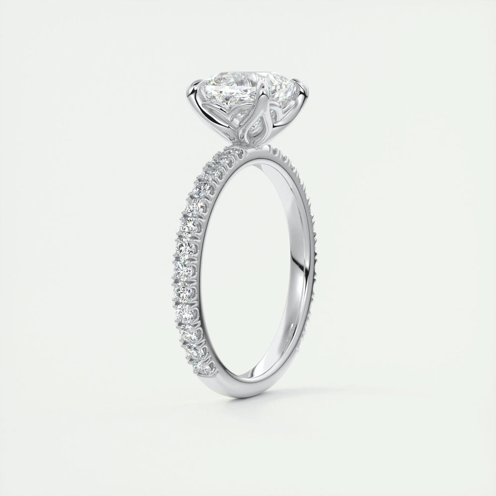
                  
                    2.15 CT Cushion Cut Solitaire Pave Moissanite Engagement Ring 6
                  
                