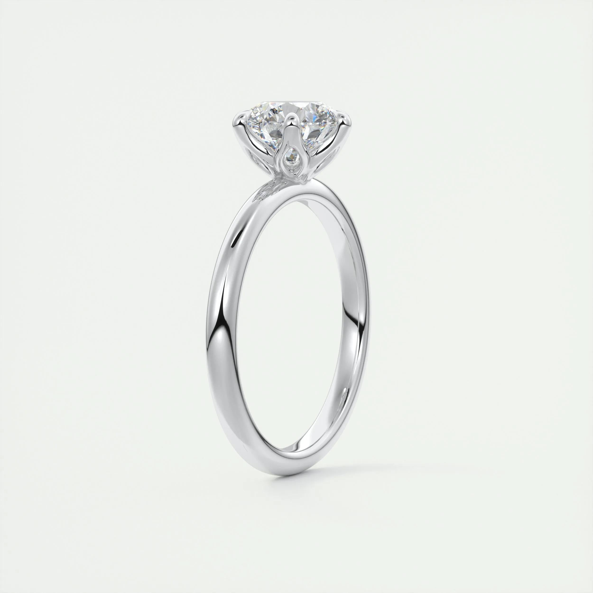 1.35 CT Round Cut Solitaire Moissanite Engagement Ring 6