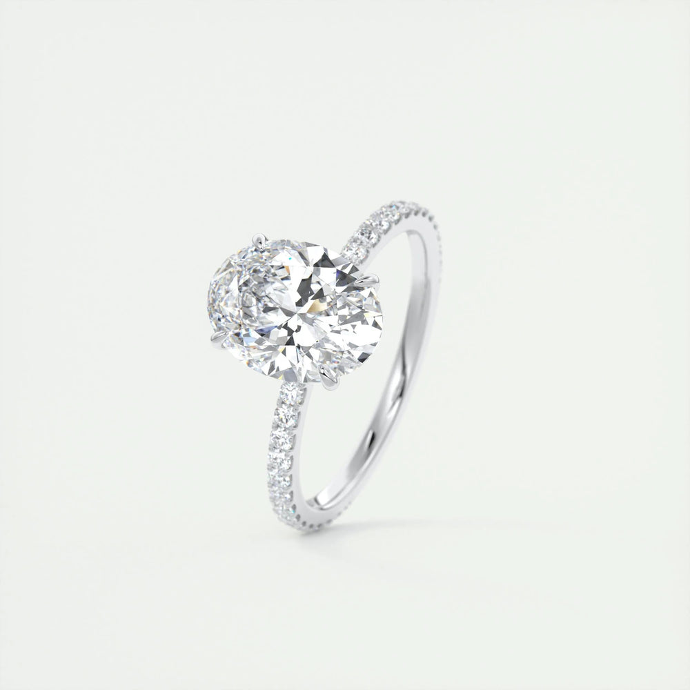 
                  
                    1.91 CT Oval Cut Solitaire Pave Moissanite Engagement Ring 5
                  
                