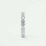 0.98 Marquise and Round Bezel Moissanite Bridal Wedding Band 2