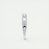 1.35 Oval Cut Shared Prongs Moissanite Bridal Wedding Band 4