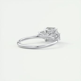 2.03 CT Asscher Cut Three Stone Moissanite Engagement Ring 4