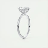 2.15 CT Cushion Solitaire Hidden Halo Moissanite Engagement Ring 6