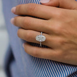 5.85 CT Oval Solitaire Pave Moissanite Engagement Ring 1