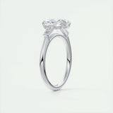 1.91 CT Oval Cut Three Stone Moissanite Engagement Ring 6