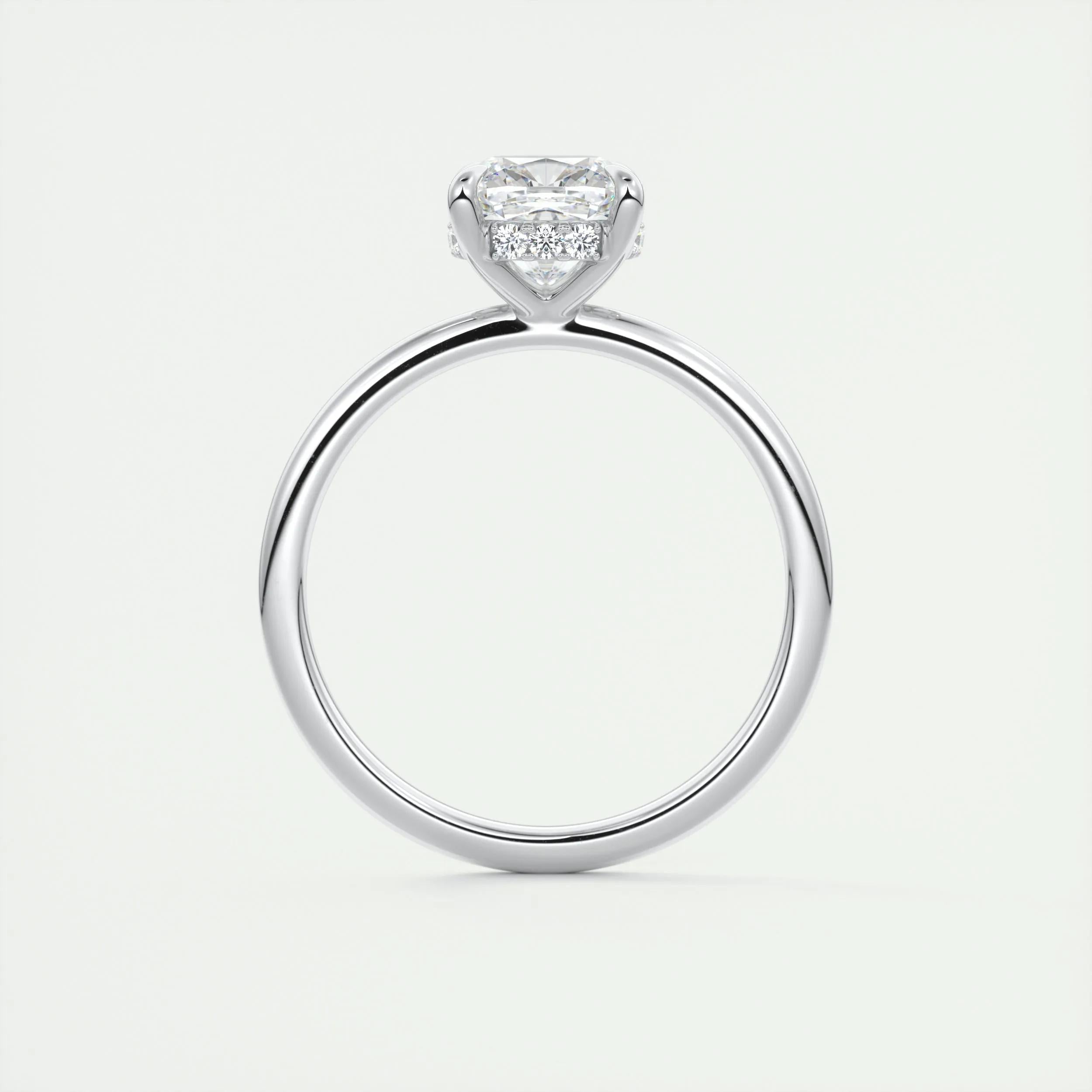 2.15 CT Cushion Hidden Halo Moissanite Engagement Ring 7