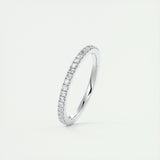 0.18 Round Minimalist Half Eternity Moissanite Bridal Wedding Band 5
