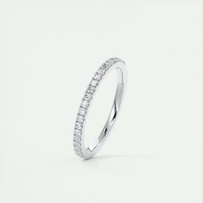 0.18 Round Minimalist Half Eternity Moissanite Bridal Wedding Band 5