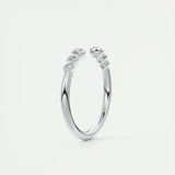 0.22 Round Bezel Open Moissanite Bridal Wedding Band 6