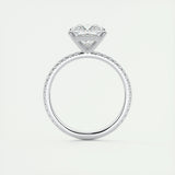 2.08 CT Princess Solitaire Pave Moissanite Engagement Ring 7